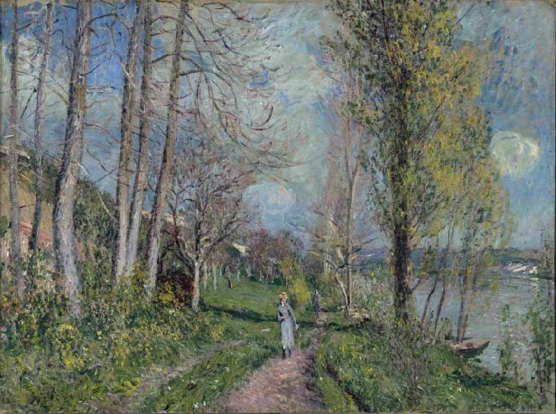 Alfred Sisley Banks of the Seine at By Spain oil painting art